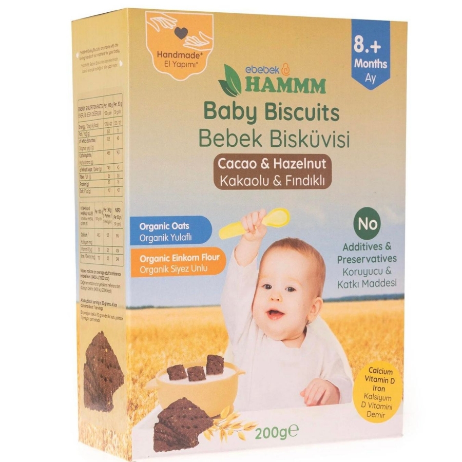 Hammm Kakaolu & Yulaflı Bebek Bisküvisi
